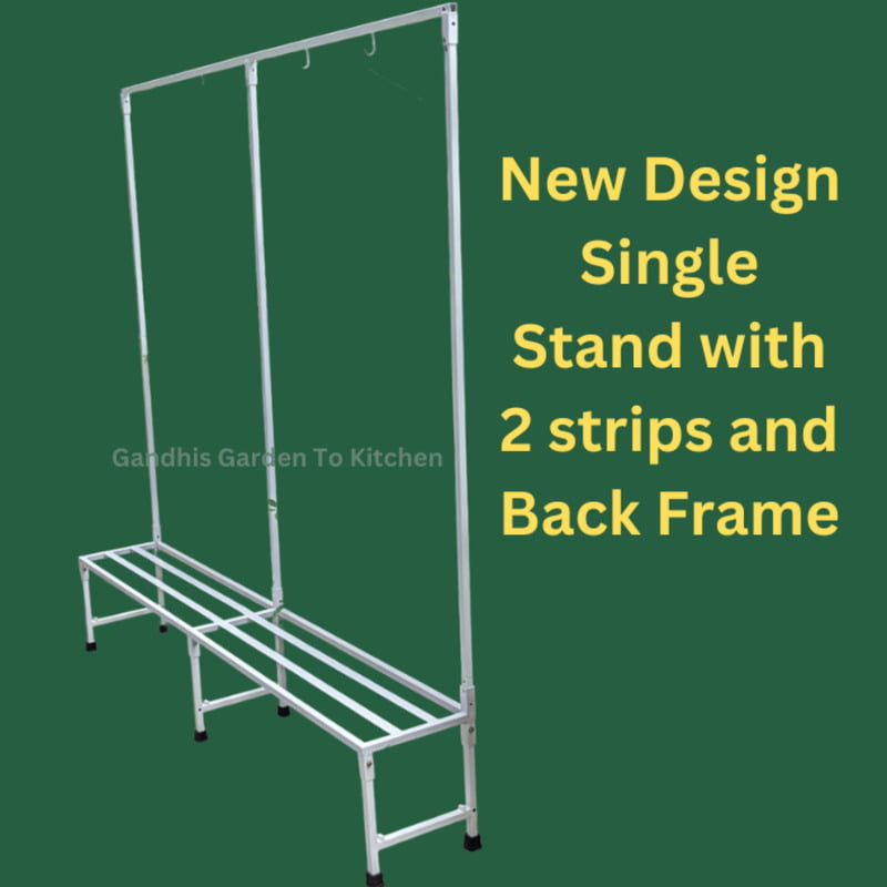 6 feet Single stand with vertical back frame for creeper and hanger set 6 feet Single stand with vertical back frame for creeper and hanger set