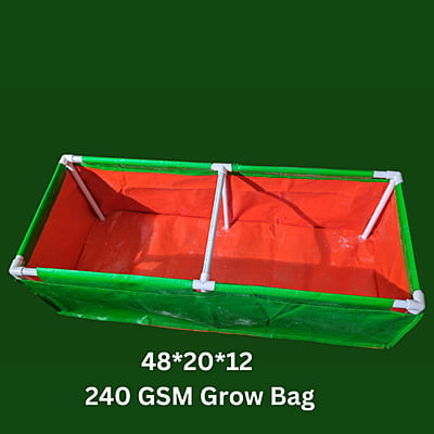 48 Inch * 20 Inch * 12Inch 260GSM Rectangular Grow Bag with UPvc Pipe Support