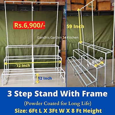 6 feet Three step Garden Stand with Frame Detachable Size in Inches 72(L)X34W) X77(H)