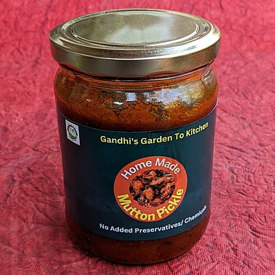 500gms Home Made Mutton Pickle with Cold Pressed Gingelly Oil without any preservatives
