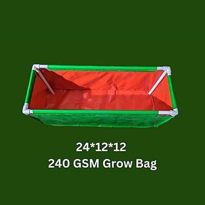 24 Inch * 12 Inch * 12Inch 260GSM Rectangular Grow Bag with UPvc Pipe Support